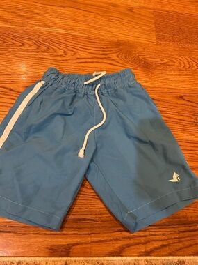 Bus Bees Blue Kids Swim Shorts with White Side Stripe size 7